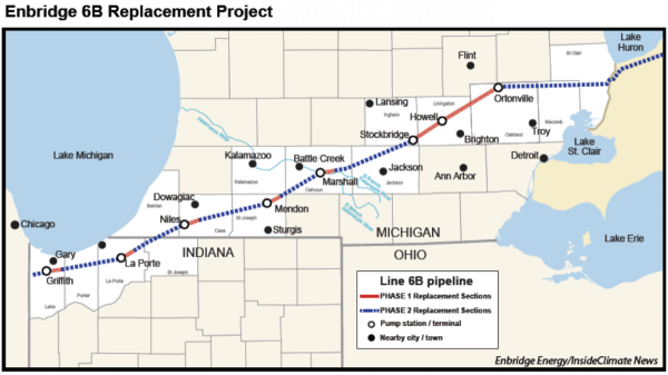 Enbridge tar sands map in MI