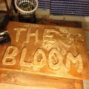 the Bloom's new sign, in progress